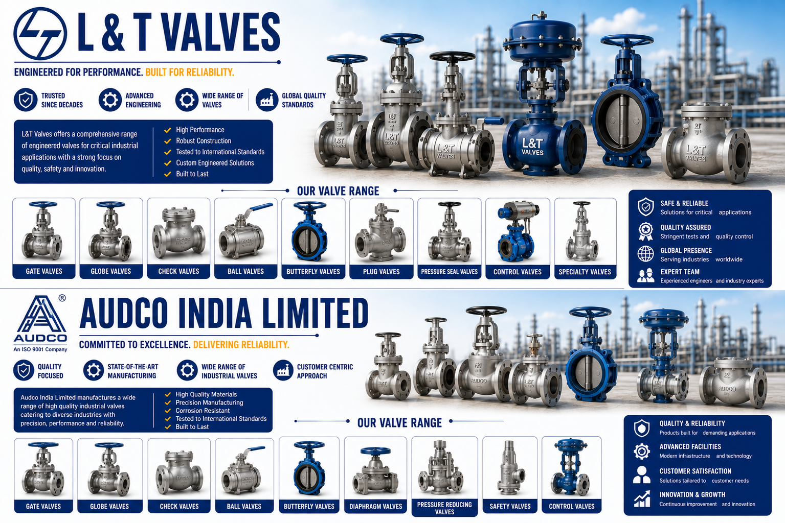 L & T and Audco Industrial Valves