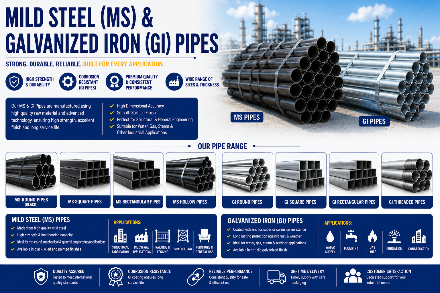 MS and GI Pipes