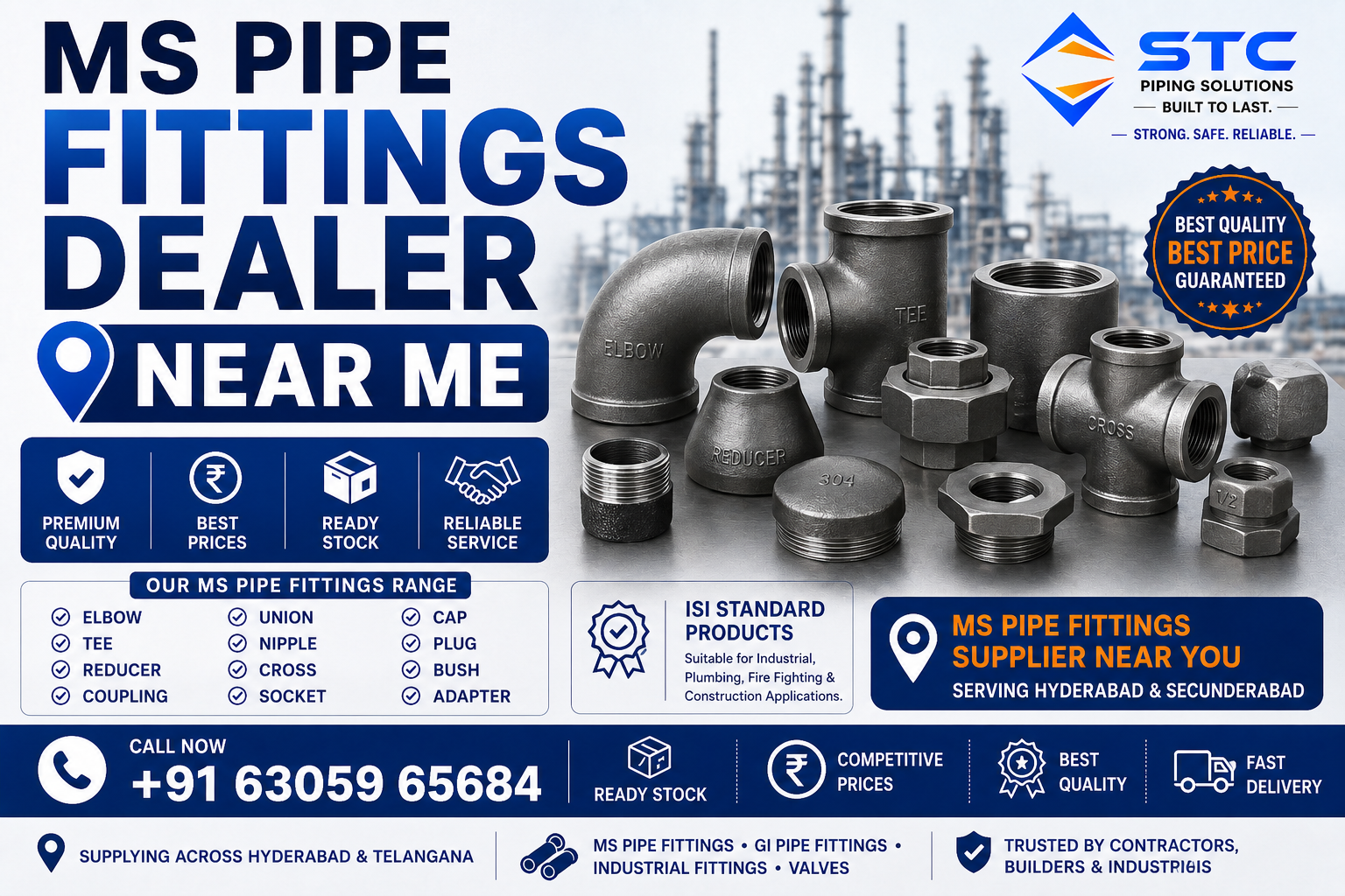 MS Pipe Fittings Dealer in Hyderabad