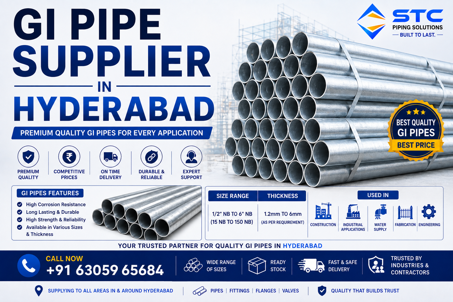 GI Pipe Supplier Hyderabad