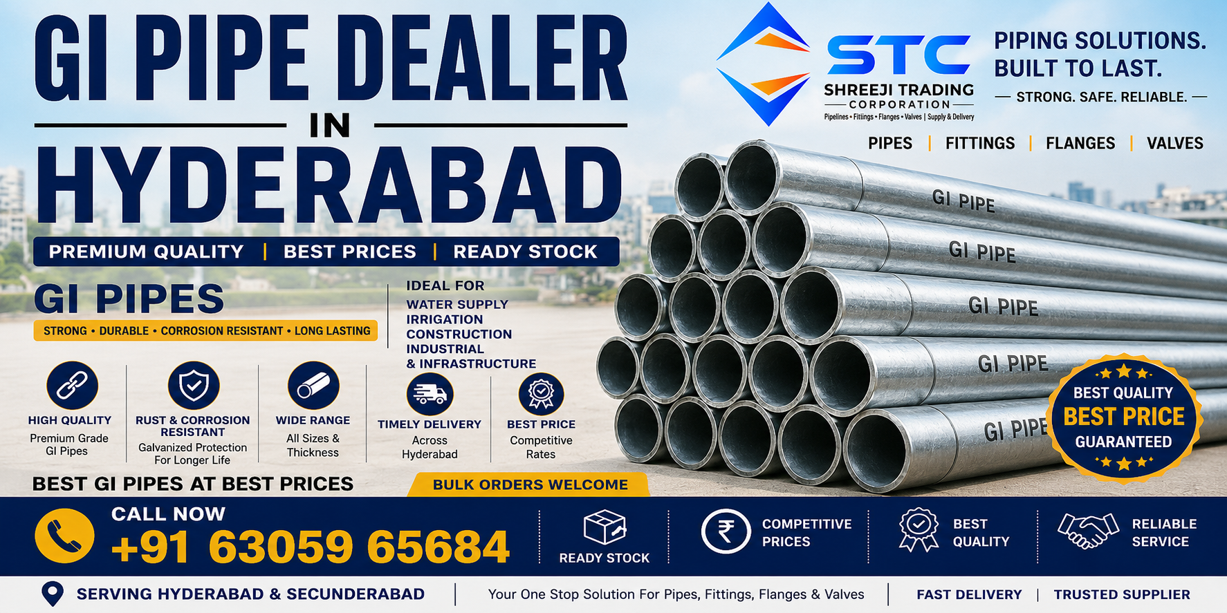 GI Pipes Stock